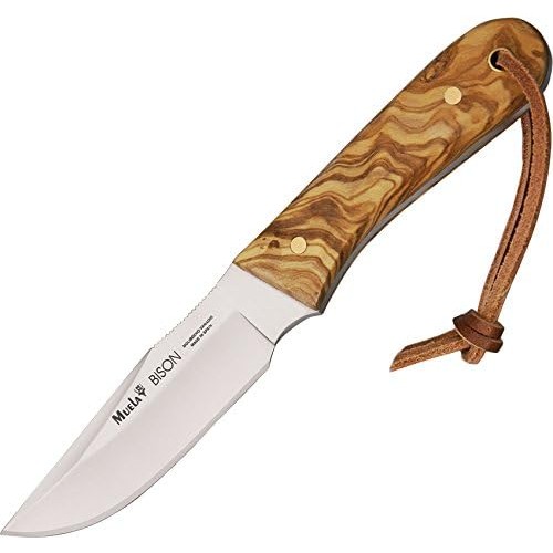MUELA-BISON-9OL-Olive-Wood-Handle-Hunting-Knife-with-Leather-Sheath