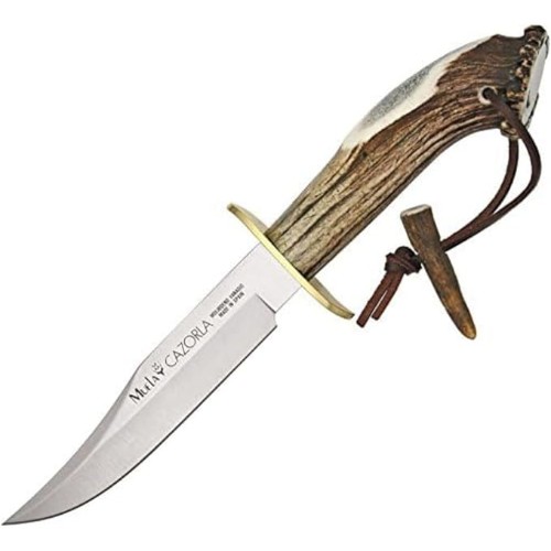 MUELA-CAZ-16-Crown-Stag-Handle-Bowie-Knife-with-Leather-Sheath