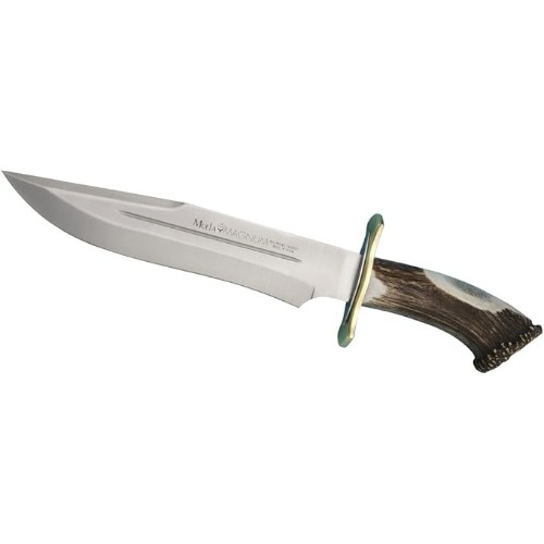MUELA-MAGNUM-26-Red-Stag-Crown-Antler-Handle-Hunting-Knife-with-Leather-Sheath